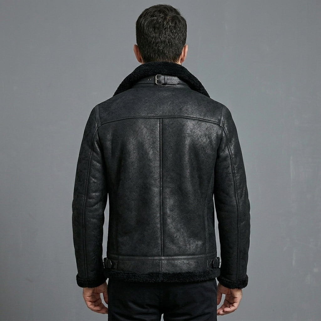 B3 Shearling Leather Jacket _ Men's Flying Jacket