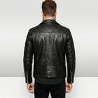 Men’s Genuine Lambskin Leather Blazer – Classic Slim Fit Tailored Jacket