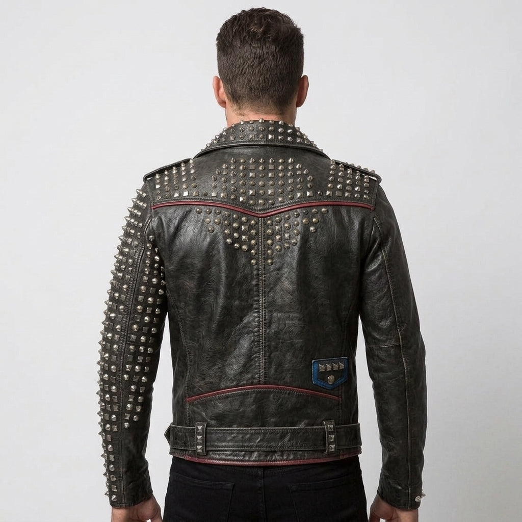 Multi Studs Hand Stitched Punk Jacket