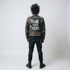 Mens Black Studded Punk Leather Jacket