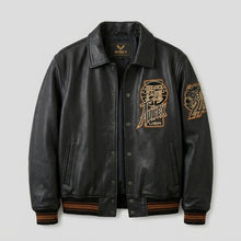 Load image into Gallery viewer, Urban Elite Leather Varsity Jacket – Premium Real Leather Letterman
