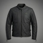Men’s Matte Black Leather Biker Jacket – Adjustable Buckle Moto Style