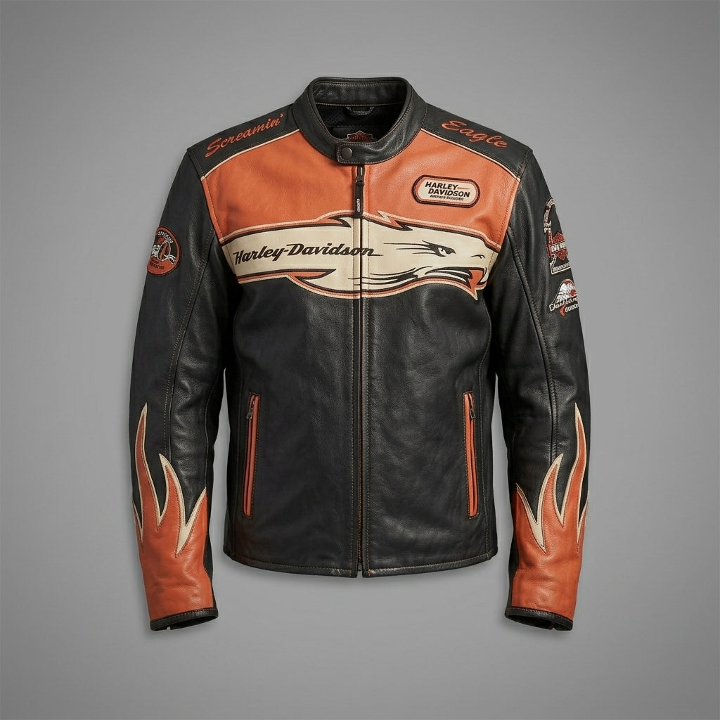 Harley Davidson Screamin Eagle Vintage Racing Lederjacke