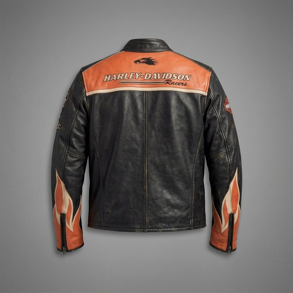 Harley Davidson Screamin Eagle Vintage Racing Lederjacke