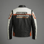 Men’s Limited Edition Leather Racing Jacket – Contrast Panel Moto Style