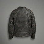 Herren Harley-Davidson Stil Heritage Geprägte Leder Bikerjacke
