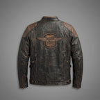 Herren Harley-Davidson Stil Adlerflügel Leder-Bikerjacke