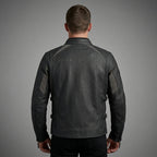 Men’s Matte Black Leather Biker Jacket – Adjustable Buckle Moto Style