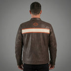 Men’s Harley Two-Tone Leather Biker Jacket – Brown & Black