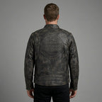 Herren Harley-Davidson Stil Heritage Geprägte Leder Bikerjacke