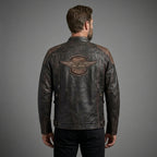Herren Harley-Davidson Stil Adlerflügel Leder-Bikerjacke