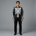 Herren Skelett Knochen Lederjacke – Echtes Leder Streetwear Biker Stil