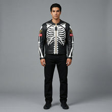 Load image into Gallery viewer, Men’s Skeleton Bone Leather Jacket – Real Leather Streetwear Biker Style
