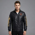 Men’s Indian-Style Leather Racing Jacket – Premium Black Moto Bomber