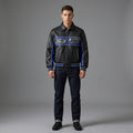 Men’s Black & Blue Leather Varsity Jacket – Premium Urban Bomber Style