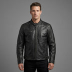 Herren Totenkopf Distressed Leder Bikerjacke – Harley-Style Moto