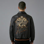 Urban Elite Leder College Jacke – Echtes Premium Leder Letterman
