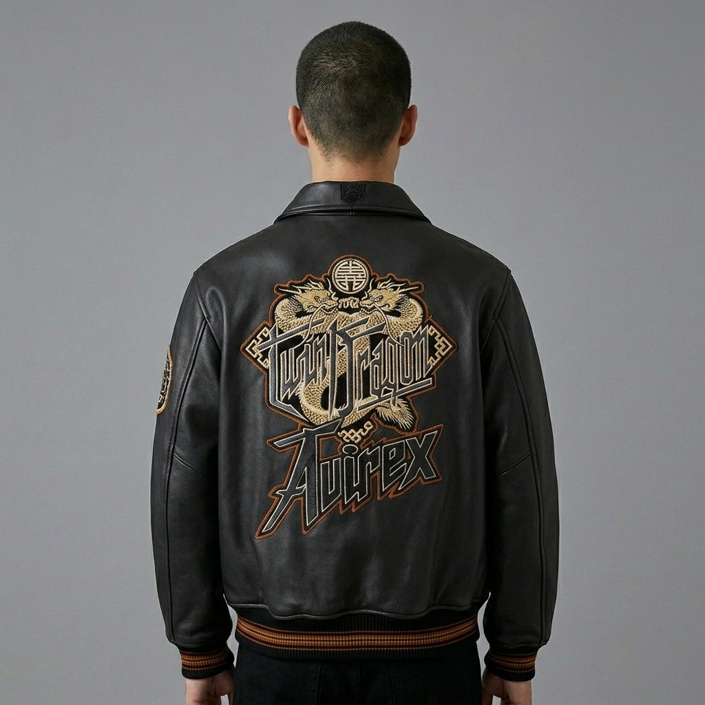 Urban Elite Leder College Jacke – Echtes Premium Leder Letterman