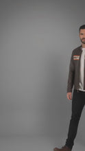 Laden und Abspielen von Videos im Galerie-Viewer, Harley Bikerlederjacke für Herren – Braun &amp; Schwarz
