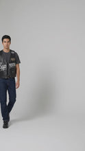 Load and play video in Gallery viewer, Black Spider Web Leather Vest – Streetwear Biker Edition
