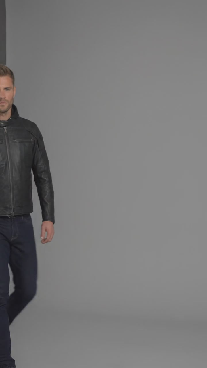 Herren Hybrid Leder Hoodie Jacke – Harley-Style Kapuzen-Motorradbomber