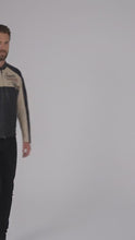 Load and play video in Gallery viewer, Men’s Harley-Style Genuine Leather Jacket – Star Embroidered Shoulder Moto
