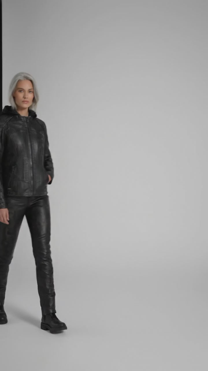 Damen Aurora Harley Davidson Echtlederjacke – Schmale Passform Moto-Stil