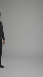 Men’s Black Hooded Cowhide Leather Biker Jacket – Harley-Style Moto