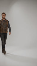 Load and play video in Gallery viewer, Distressed Leather Biker Vest for Men – Classic Harley Style
