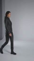 Motorradjacke aus Leder für Damen mit gerollten Totenköpfen – Harley Style Edition