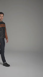 Harley Davidson Classic Cruiser Colorblock Leather Jacket