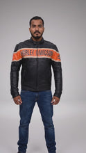 Load and play video in Gallery viewer, Men’s Harley-Style Distressed Black Leather Jacket – Vintage Heritage Edition
