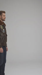 Klassische A2 Fliegerlederjacke für Herren