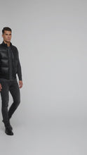 Load and play video in Gallery viewer, Naro Black Leather Puffer Vest – Buttery Soft Luxury Style
