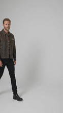 Load and play video in Gallery viewer, Men’s Custom Star Detail Leather Moto Jacket – Premium Biker Performance Gear
