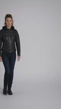Load and play video in Gallery viewer, Women’s Scroll Skull 3-in-1 Leather Motorcycle Jacket – Harley Style Edition
