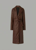 Women’s Marciano Lana Long Leather Coat – Luxury Designer Trench Style