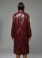 Women’s Double-Breasted Leather Trench Coat – Elegant Classic Long Overcoat