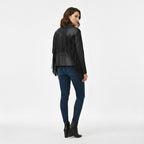Women's Stylish Fringe Genuine Western Leather Jacket