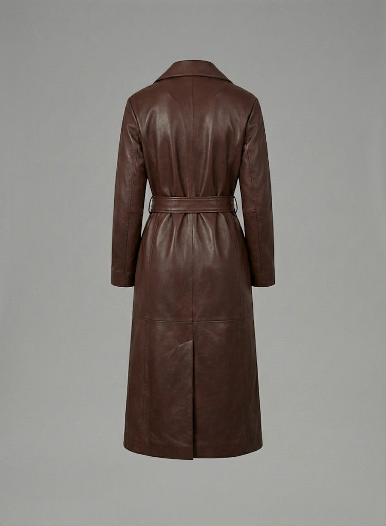 Women’s Marciano Lana Long Leather Coat – Luxury Designer Trench Style
