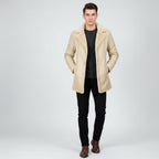 Men's Cream Vintage Jacket | Lightweight Mid-Season Outerwear – Leather Outlet