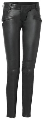 Damenhose aus schwarzem Lammleder
