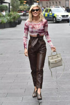 Damen-Jogginghose aus braunem Lammnappaleder