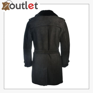 Men Black Sherpa Trench