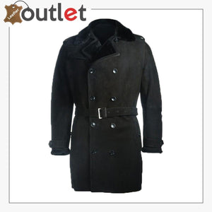 Men Black Sherpa Trench