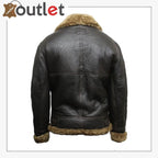 Men Black B3 Bomber Shearling Leather Jacket