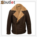 Men Brown Pilot Shearling Jacket