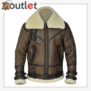 Men Brown B3 Aviator Shearling Jacket