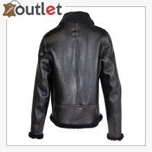 Load image into Gallery viewer, Men Shearling Black Biker Jacket
