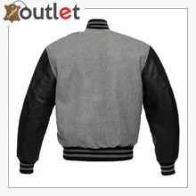 Load image into Gallery viewer, Grey Black Varsity Jacket
